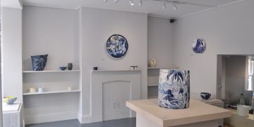 Blue & White is on view through September 5 at Oxford Ceramics Gallery